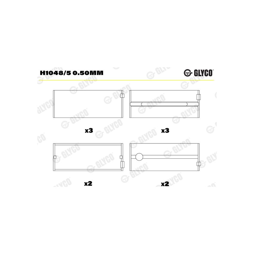 PANEWKI GŁÓWNE GLYCO H10485 0.50 IVECO 8340 77- 