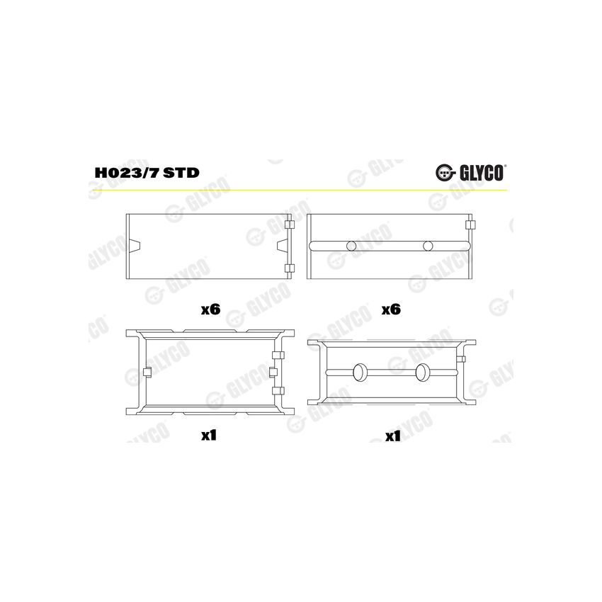 PANEWKI GŁÓWNE GLYCO H0237 STD BMW 2.0-2.5B+D/TD 83- 