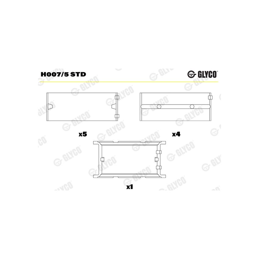 PANEWKI GŁÓWNE GLYCO H0075 STD BMW 1.6-1.9 88- 
