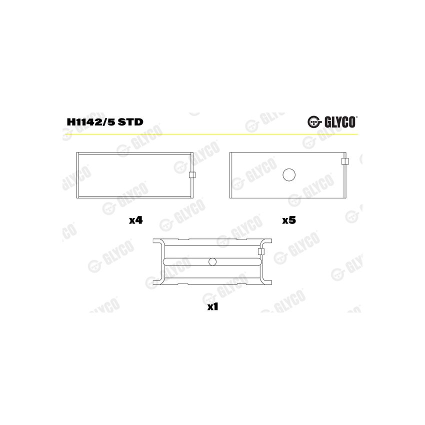 PANEWKI GŁÓWNE GLYCO H11425 STD ROVER 4.0-4.6 94- 