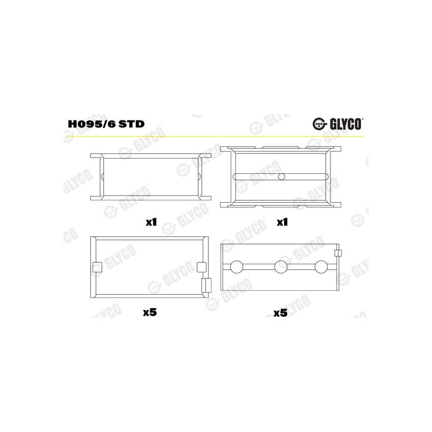 PANEWKI GŁÓWNE GLYCO H0956 STD VOLVO 2.4TD 01- 