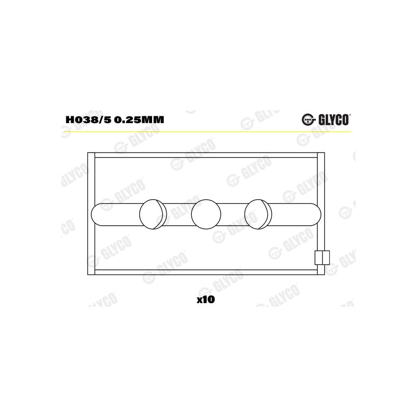 PANEWKI GŁÓWNE GLYCO H0385 0.25 SAAB -2.3 B234 93- 