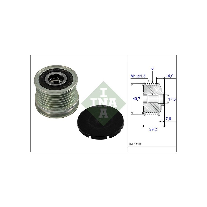 NAPINACZ PASKA INA 535001510 SPRZĘGŁO ALTERNATORA 2.2CDI-2.7CDI