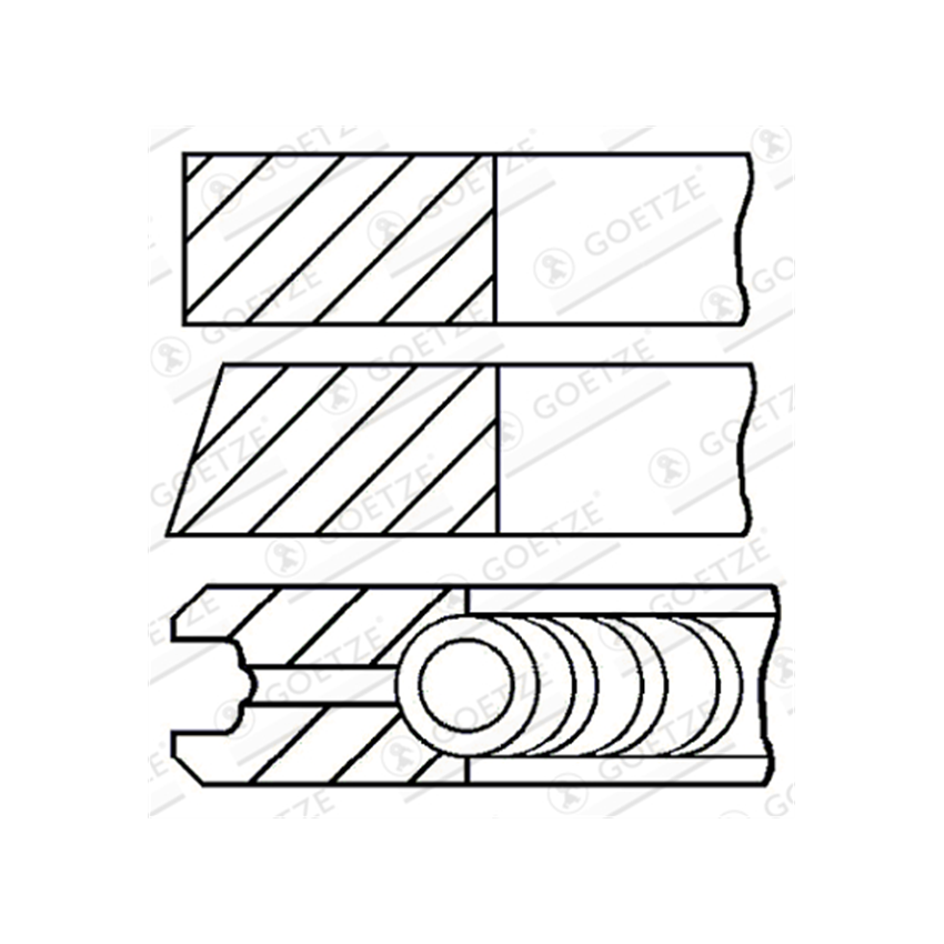 PIERŚCIENIE TŁOKOWE GOETZE 0878010000 STD FORD 2/2/4 2.5D