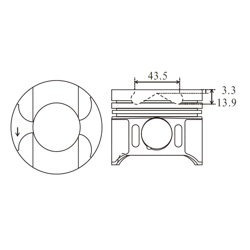 TŁOK MV PARTS P8713 STD MERCEDES 2.2D OM611/613