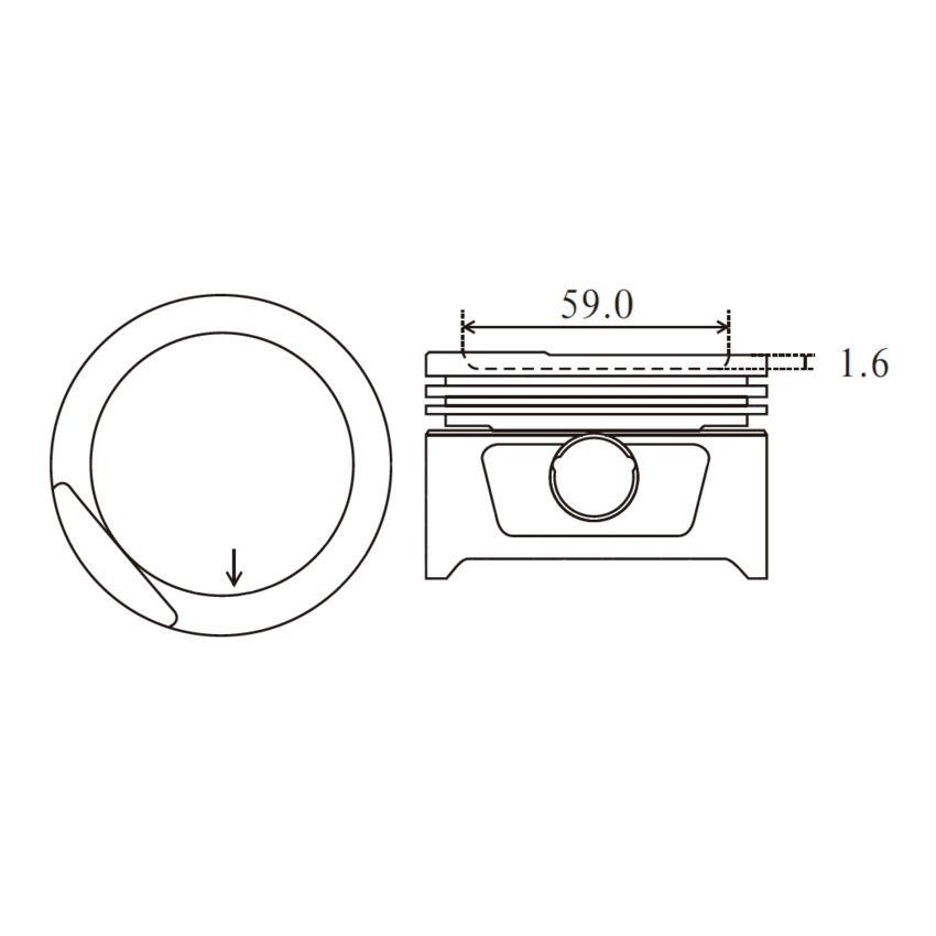 TŁOK MV PARTS P8884<73774> STD OPEL 1.6 87-