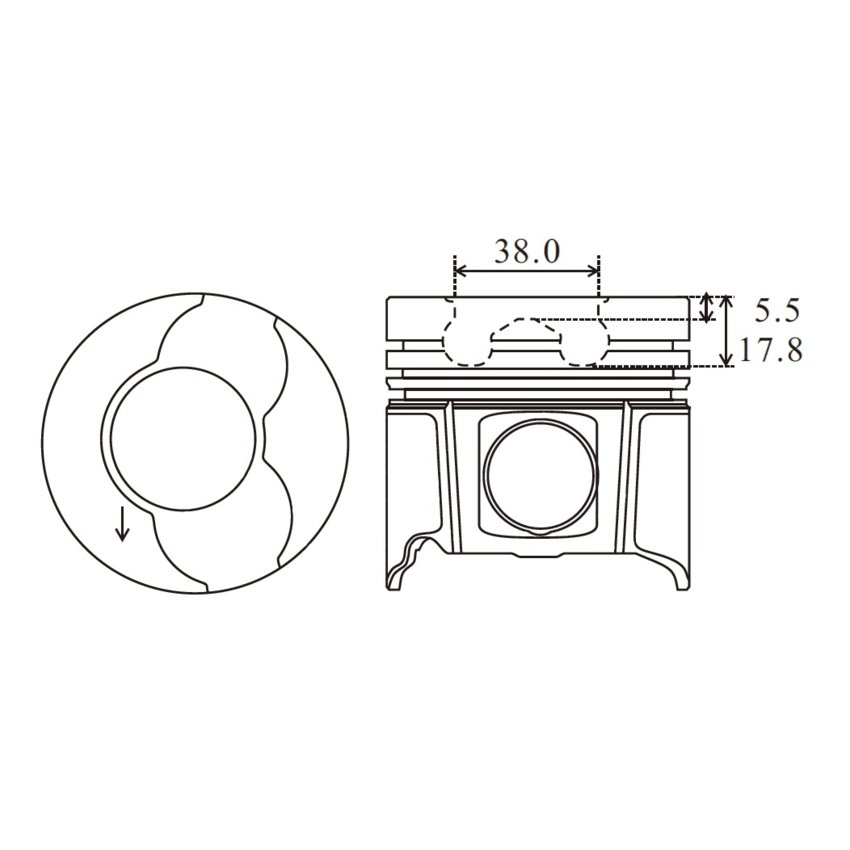 TŁOK MV PARTS P723073801 STD RENAULT 1.9DTI F9Q