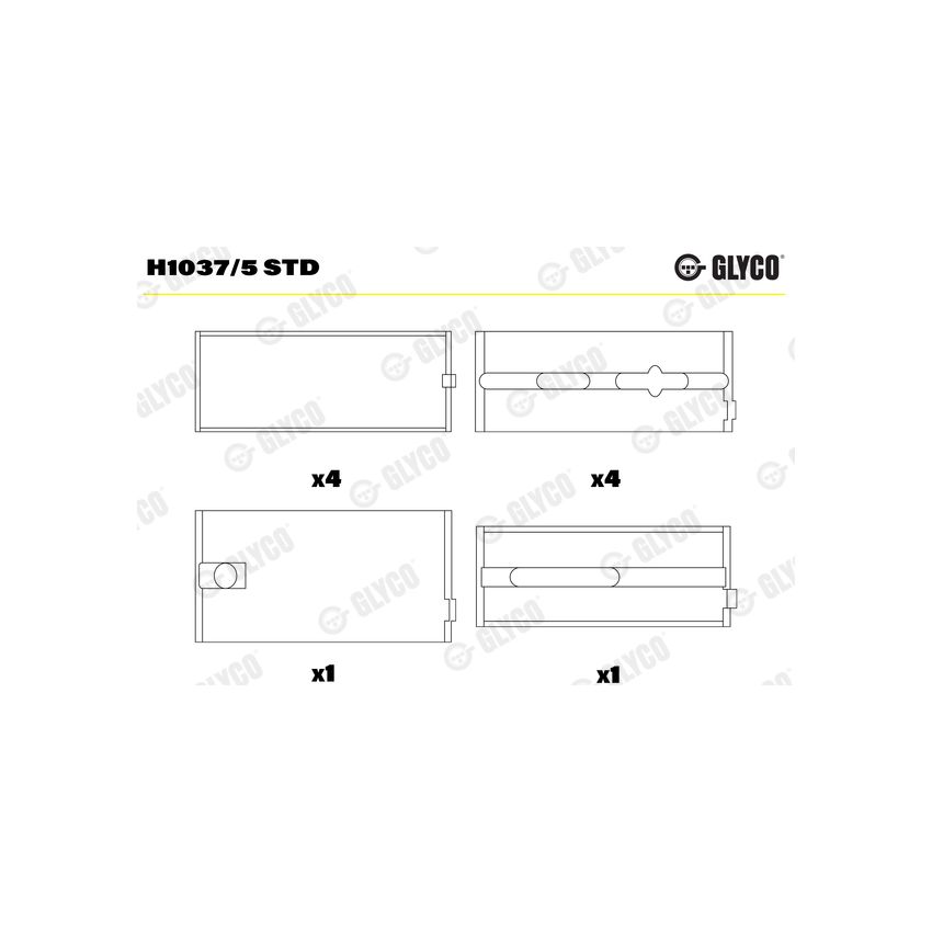 PANEWKI GŁÓWNE GLYCO H10375 STD PERKINS 4.236 73- 