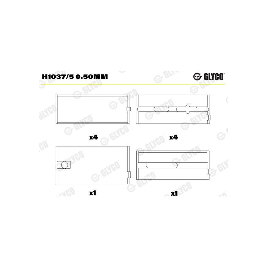 PANEWKI GŁÓWNE GLYCO H10375 0.50 PERKINS 4.236 73- 