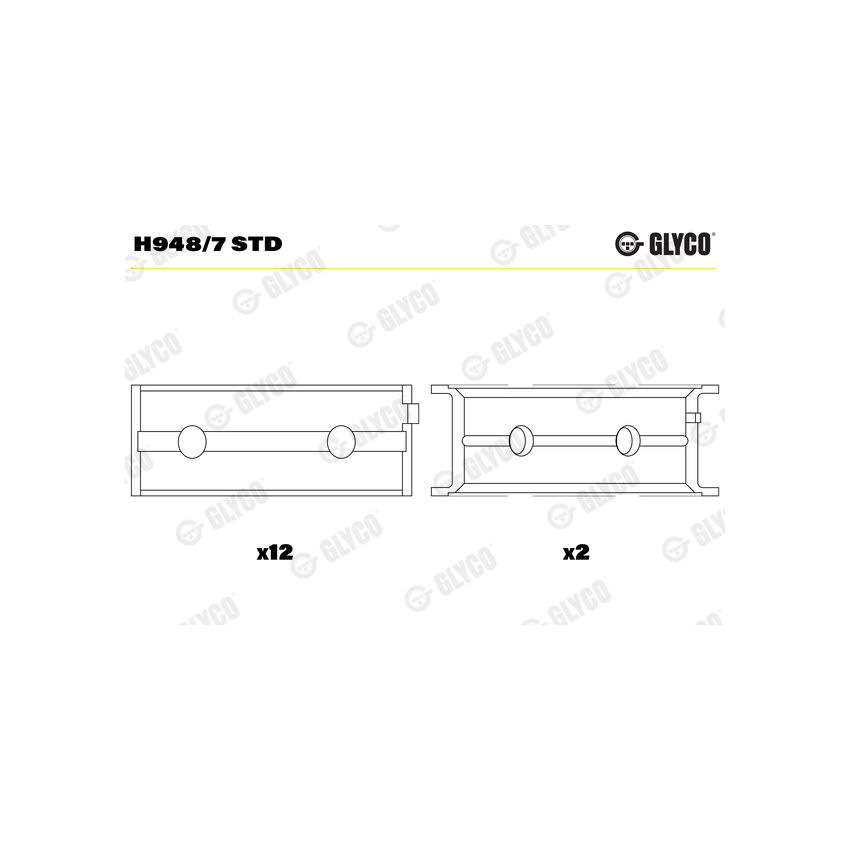 PANEWKI GŁÓWNE GLYCO H9487 STD BMW 2.0-2.7i 83- 
