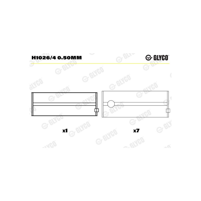 PANEWKI GŁÓWNE GLYCO H10264<4339M> 0.50 PERKINS 3.152  70- 
