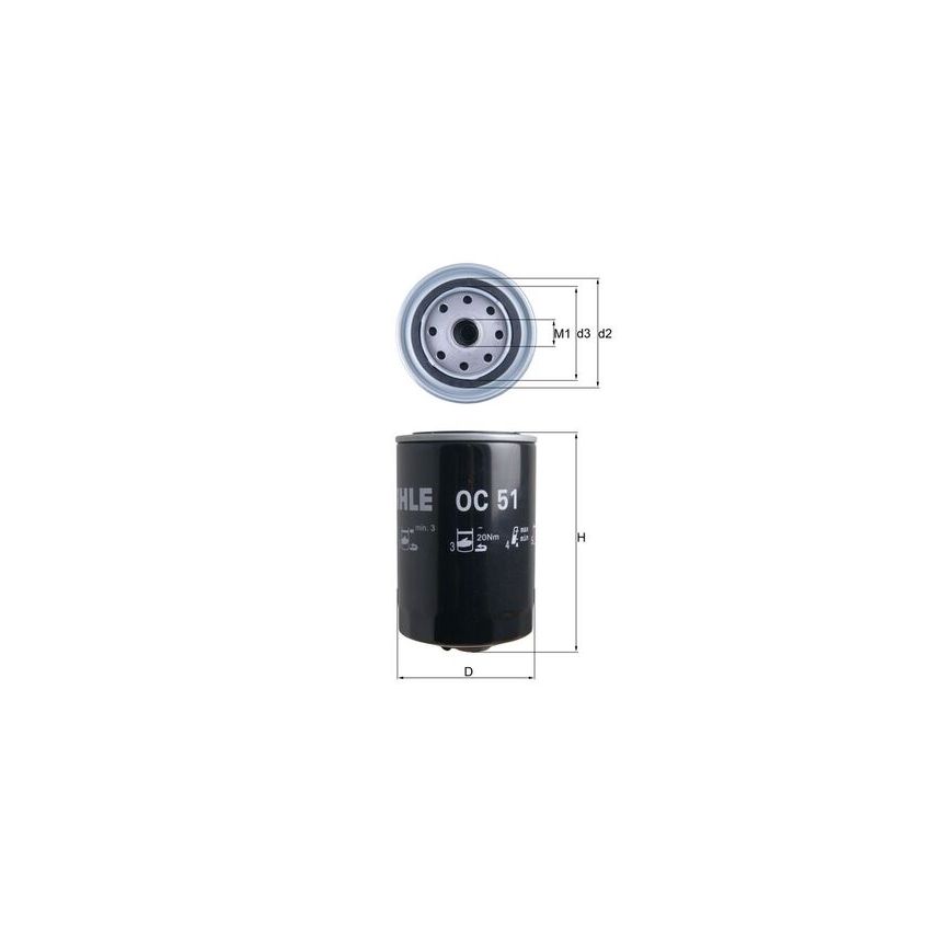 FILTR OLEJU KNEHT OC51 VW 1.5-2.0 76-