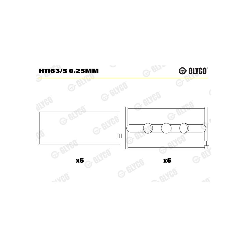 PANEWKI GŁÓWNE GLYCO H11635 0.25 FORD 2.0 DOHC 89-94 